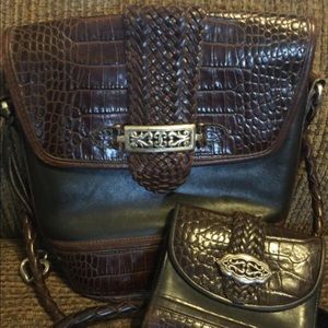 Leather Brighton Shoulder Bag with Matching Wallet